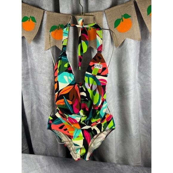 Bar III Other - Bar III Women's Tropical Dreams Cowlneck One-Piece Swimsuit Multi Size S